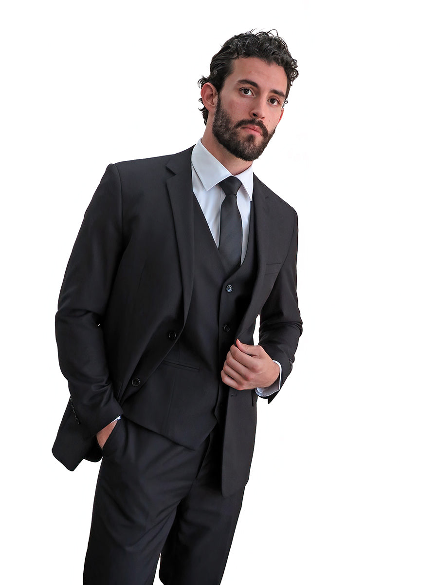Gianni 4030 Black - Modern 3 Piece Suit