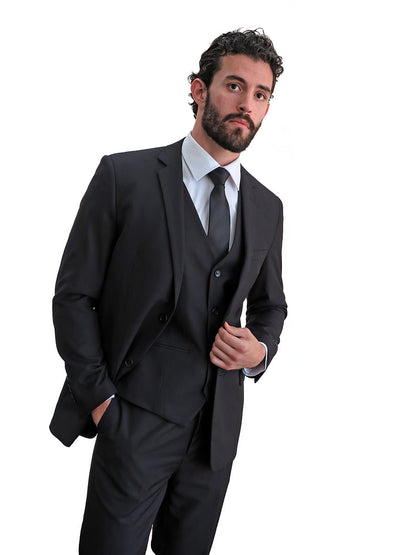 Gianni 4030 Black - Modern 3 Piece Suit
