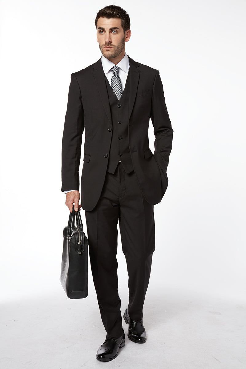 Gianni 4030 Black - Modern 3 Piece Suit