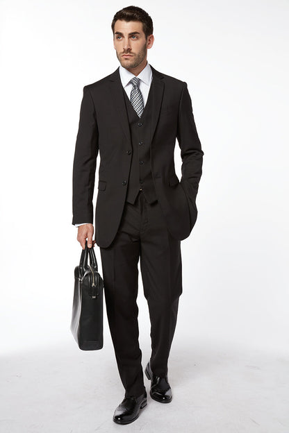 Gianni 4030 Black - Modern 3 Piece Suit