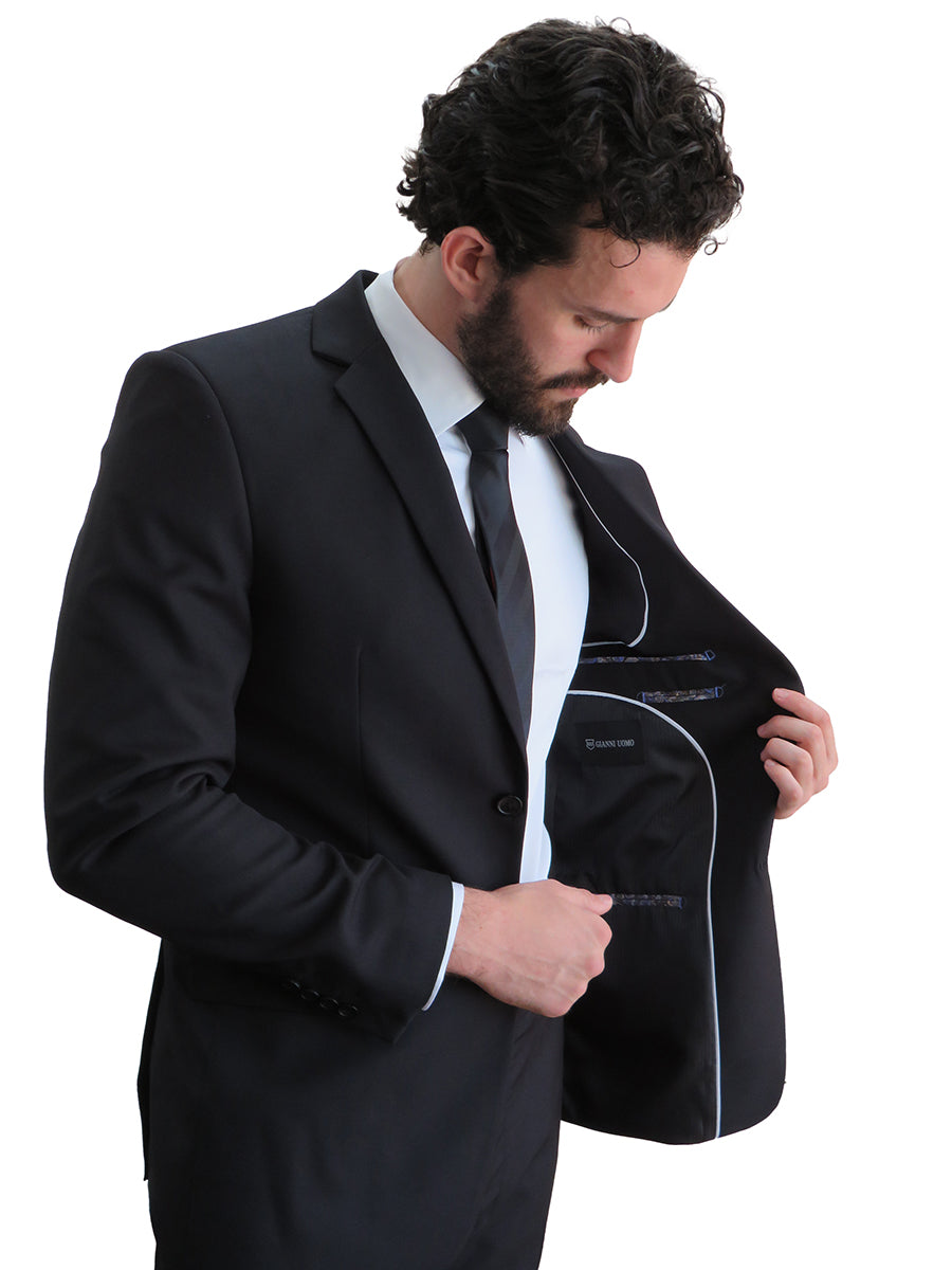 Gianni 4040 Black - Modern 2 Piece Suit