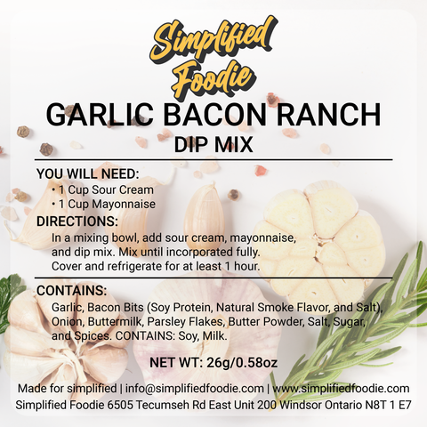 GARLIC BACON RANCH DIP MIX