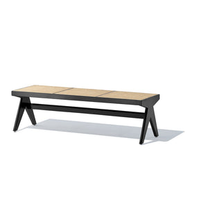 Célia Bench - Black & Natural Rattan - GFURN