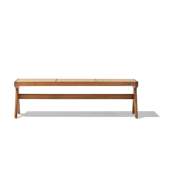 Célia Bench - Walnut & Natural Rattan - GFURN