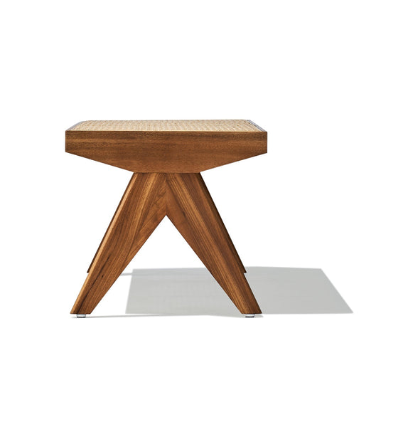 Célia Bench - Walnut & Natural Rattan - GFURN