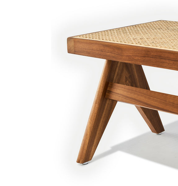 Célia Bench - Walnut & Natural Rattan - GFURN