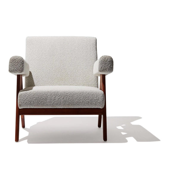 Débora Lounge Chair - Walnut & Boucle Fabric - GFURN