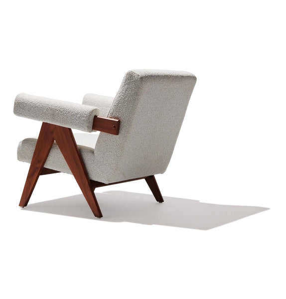 Débora Lounge Chair - Walnut & Boucle Fabric - GFURN