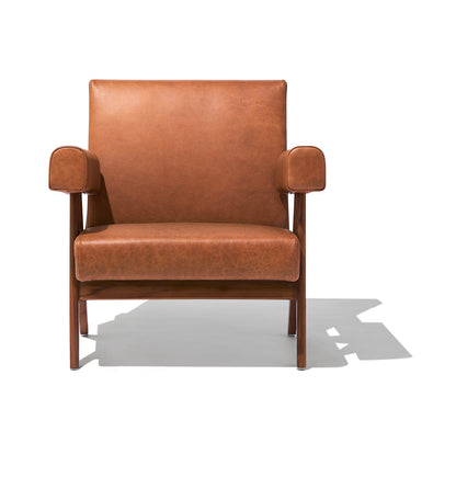 Débora Lounge Chair - Walnut & Caramel Leather - GFURN