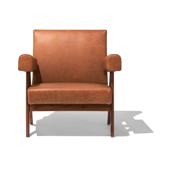 Débora Lounge Chair - Walnut & Caramel Leather - GFURN