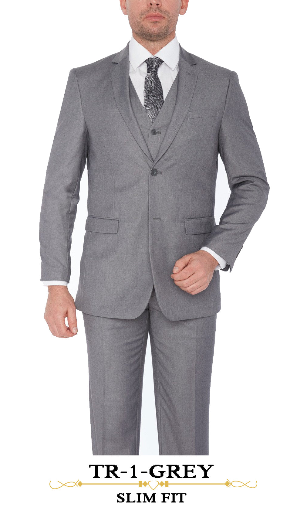 Gianni 4030 Grey - Modern 3 Piece Suit