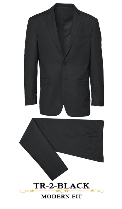 Gianni 4040 Black - Modern 2 Piece Suit