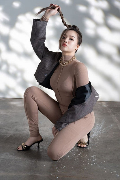 Fall22 Romper with long sleeve