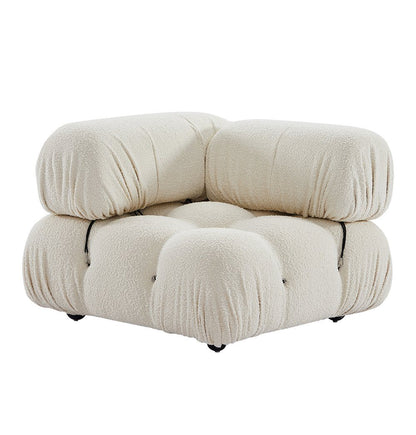 Gioia 1-Seater Chair - Left Corner - Cream/White Boucle - GFURN