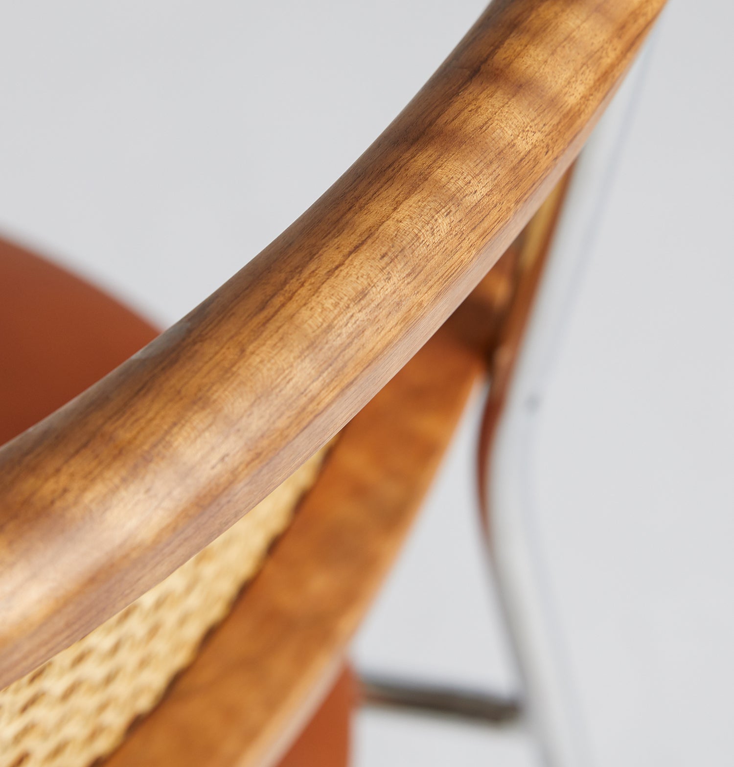Rose Dining Chair - Rattan / Chrome / Caramel Leather
