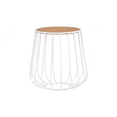 Gabbia Round Side Table - White