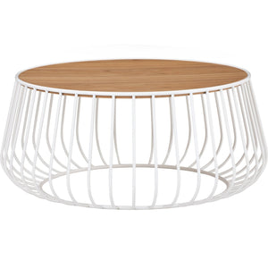 Gabbia Round Coffee Table - White