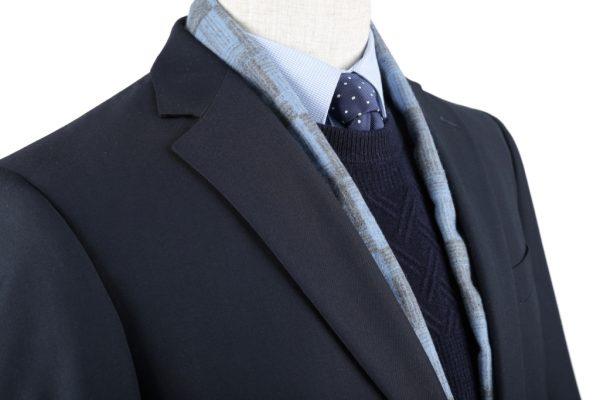 BUILD YOUR PACKAGE: Navy Slim Fit Suit (Package Includes 2 Pc Suit, Shirt, Necktie or Bow Tie, Matching Pocket Square, & Shoes Not Inclded)