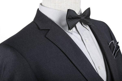 BUILD YOUR PACKAGE: Charcoal Slim Fit Suit (Package Includes 2 Pc Suit, Shirt, Necktie or Bow Tie, Matching Pocket Square, & Shoes Not Inclded)