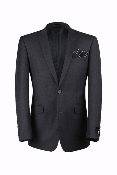 BUILD YOUR PACKAGE: Charcoal Slim Fit Suit (Package Includes 2 Pc Suit, Shirt, Necktie or Bow Tie, Matching Pocket Square, & Shoes Not Inclded)