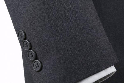 BUILD YOUR PACKAGE: Charcoal Slim Fit Suit (Package Includes 2 Pc Suit, Shirt, Necktie or Bow Tie, Matching Pocket Square, & Shoes Not Inclded)