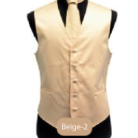 Beige Mens Solid Vest