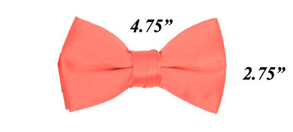 Modern Solid Bow Ties - Coral