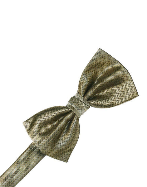 Espresso Herringbone Bow Tie