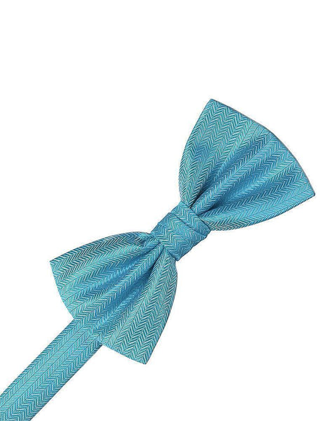 Ivory Herringbone Bow Tie