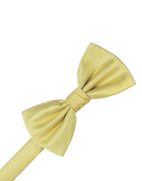 Ivory Herringbone Bow Tie