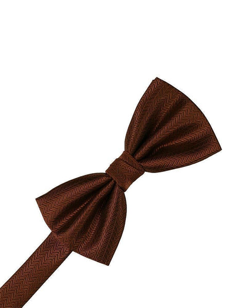 Chocolate Herringbone Bow Tie