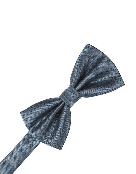 Coral Herringbone Bow Tie