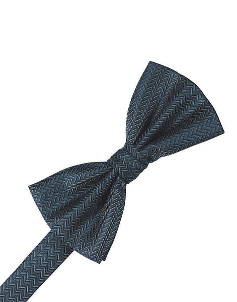Desert Blue Herringbone Bow Tie