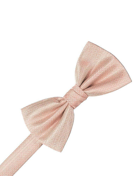 Mandarin Herringbone Bow Tie