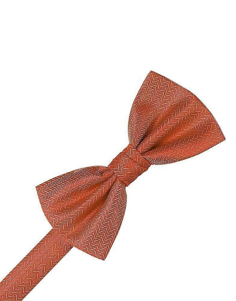 Chocolate Herringbone Bow Tie