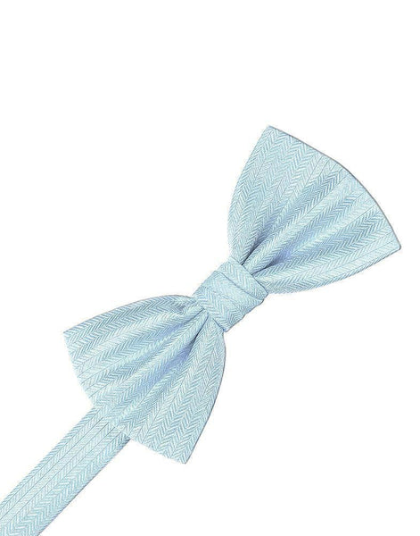 Teal Herringbone Bow Tie