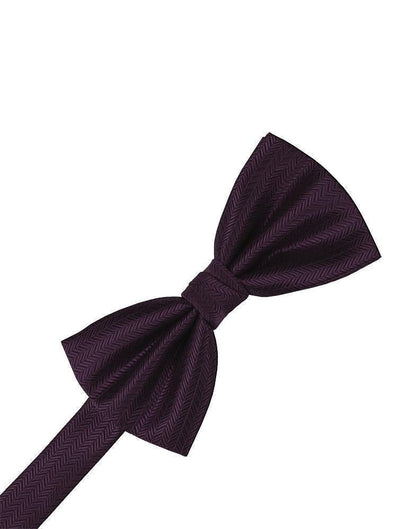 Persimmon Herringbone Bow Tie