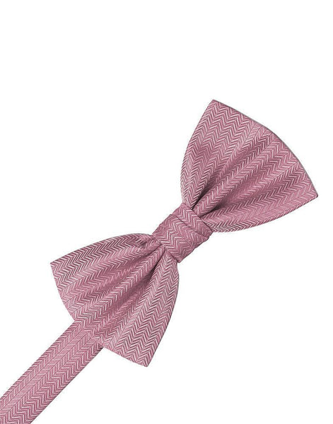 Ivory Herringbone Bow Tie