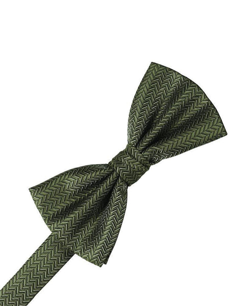 Mandarin Herringbone Bow Tie