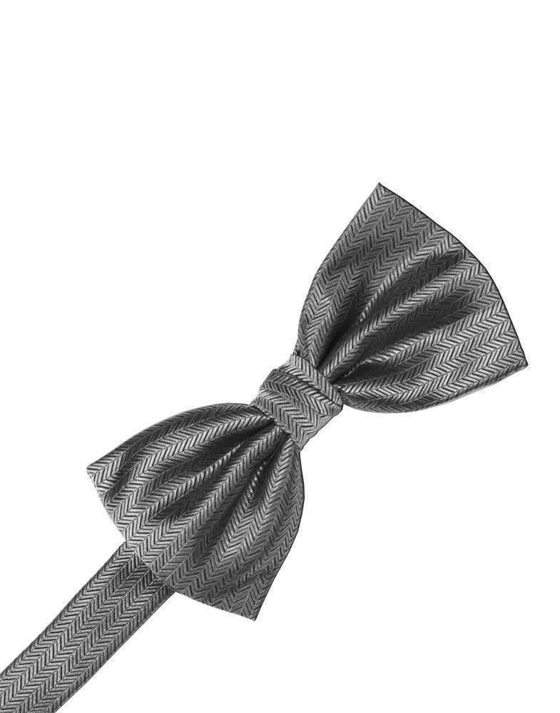 Haze Blue Herringbone Bow Tie