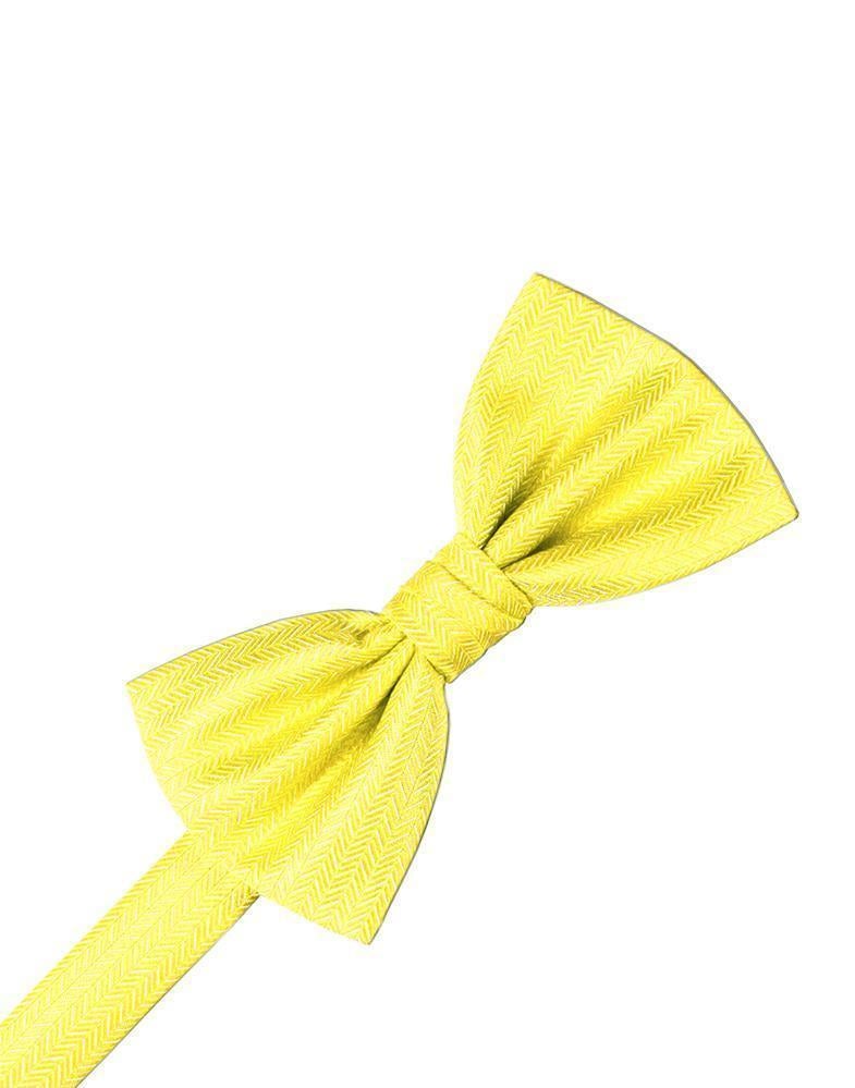 Tangerine Herringbone Bow Tie