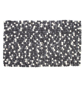 Wool Area Rug - Amala - Handmade Wool Felt Pebble Rug - Grey