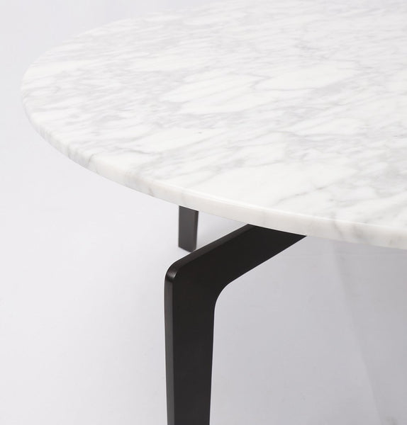 White Marble Coffee Table - Asar Coffee Table - Carrara Marble Top