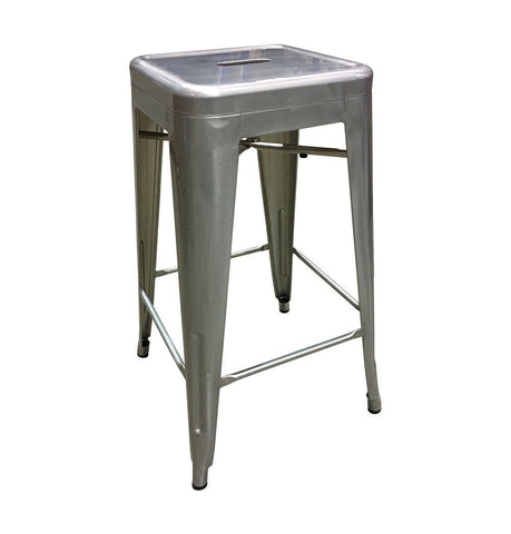 Galvanized Bar Stool - Bastille Bar Stool 76cm - Galvanized