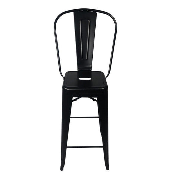 Metal Bar Stool with Back - Bastille Bar Stool High Back Chair