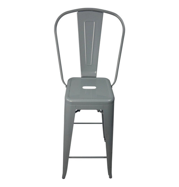 Metal Bar Stool with Back - Bastille Bar Stool High Back Chair