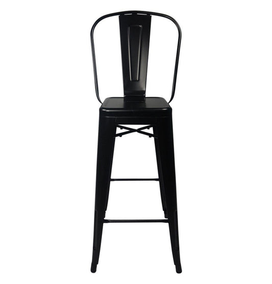 Metal Bar Stool with Back - Bastille Bar Stool High Back Chair