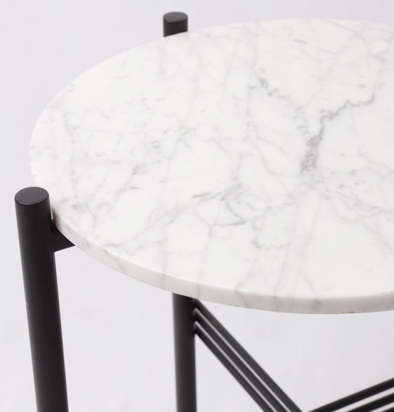 Erna Side Table - Carrara White Marble Top - GFURN