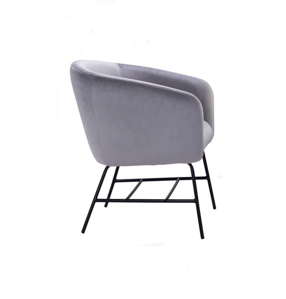 Galen Lounge Chair - Ash Grey Velvet - GFURN