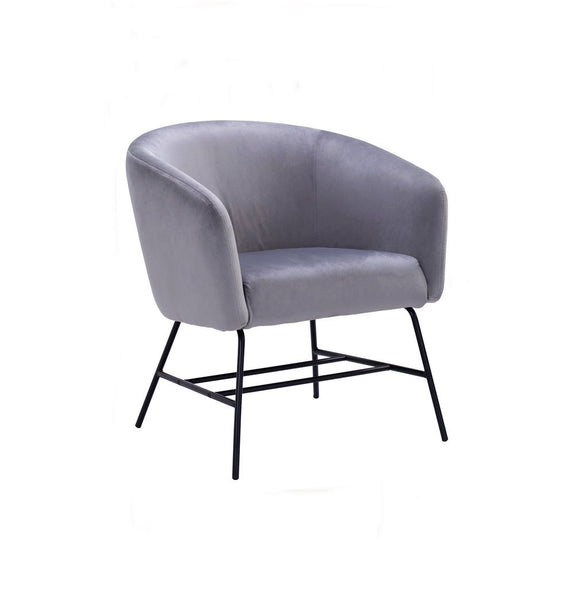 Galen Lounge Chair - Ash Grey Velvet - GFURN